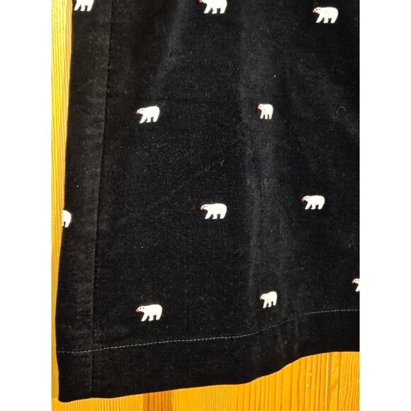 Talbots Womens Skirt 10 Navy Blue Embroidered Polar Bear Velvet Stretch‎ - Picture 3 of 13